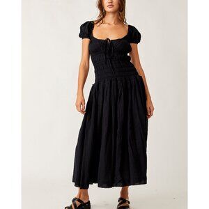 FREE PEOPLE Feeling Bonita Elegant Black Midi Dress